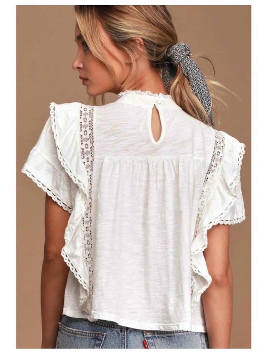 Free People Le Femme short sleeve top - used good condition - Picture 3 of 5